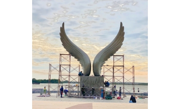  Mô hình cánh chim inox 316 cao 12m sản xuất thi công tại Aqua city đồng Nai thuộc tập đoàn Novaland