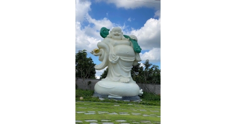 Tượng Phật Di Lạc nhựa composite cao 8m sản xuất thì công tại hoa viên Bình An Đồng nai