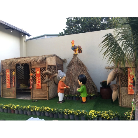 Dịch vụ thiết kế tiểu cảnh Tết xưa bằng mút xốp chuyên nghiệp và ấn tượng